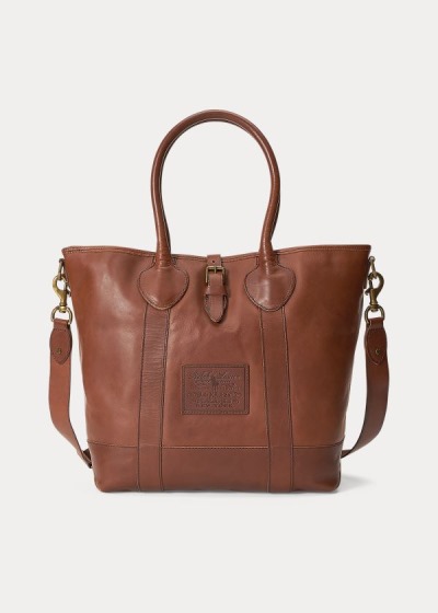 Men's Polo Ralph Lauren Heritage Tumbled Leather Tote Bags | 658231PVT